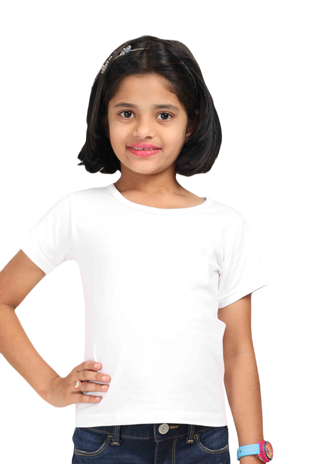 Classic Girl's Round Neck Half Sleeve Tee